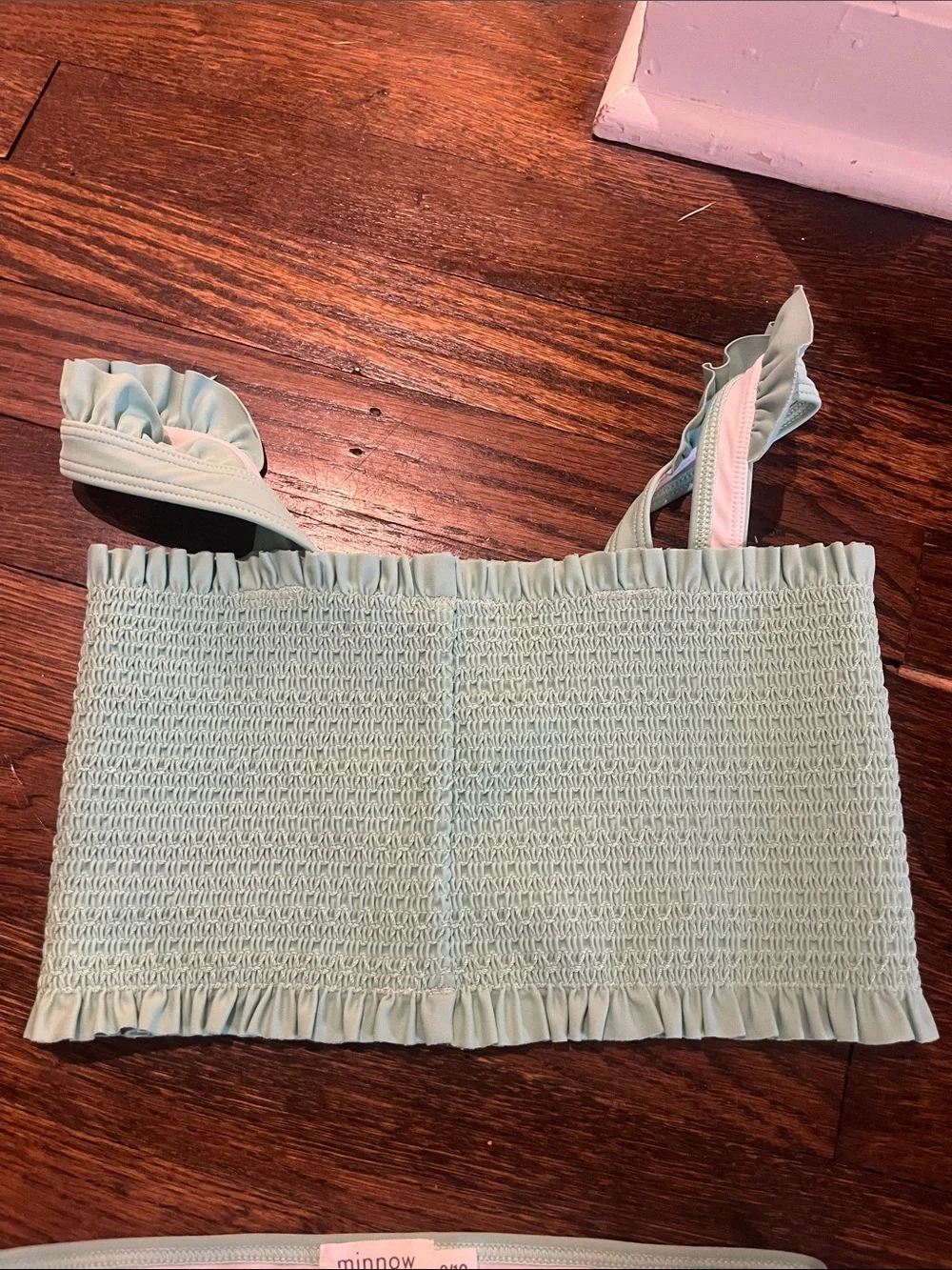 Minnow Mint Ruffle Girls' Two-Piece Swim Set brand new